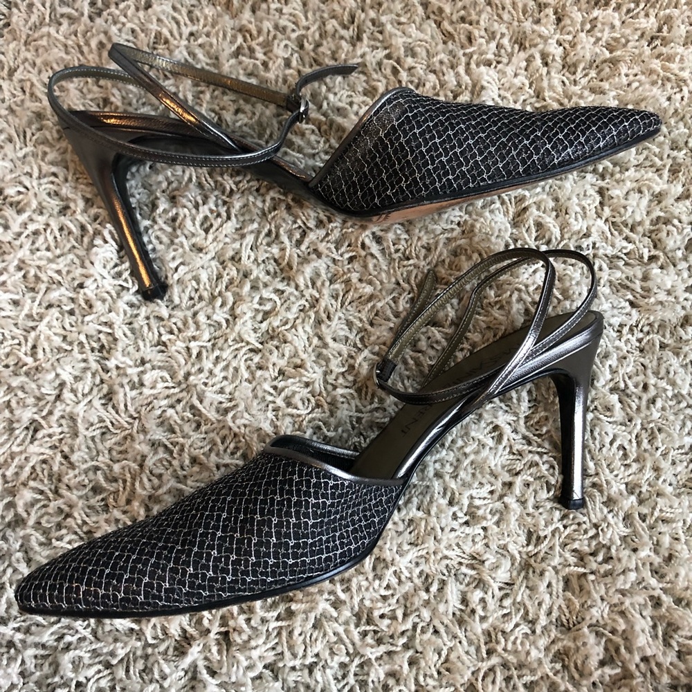 Yves Saint Laurent Silver Mesh Heels 8M